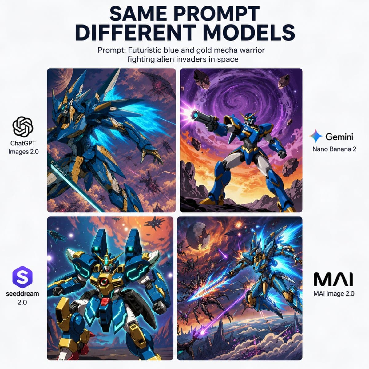 AI Model Mecha Comparison Poster preview image 1