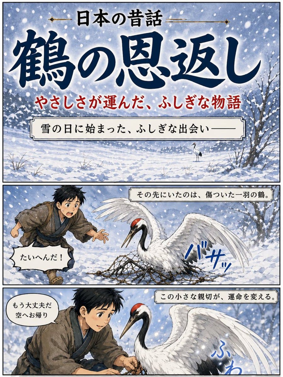 Japanese Crane Folktale Poster preview image 1