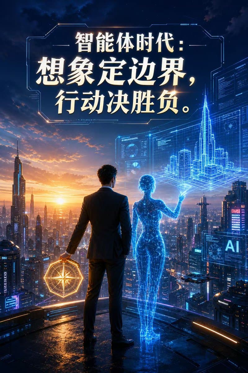 Futuristic AI Era City Poster preview image 1