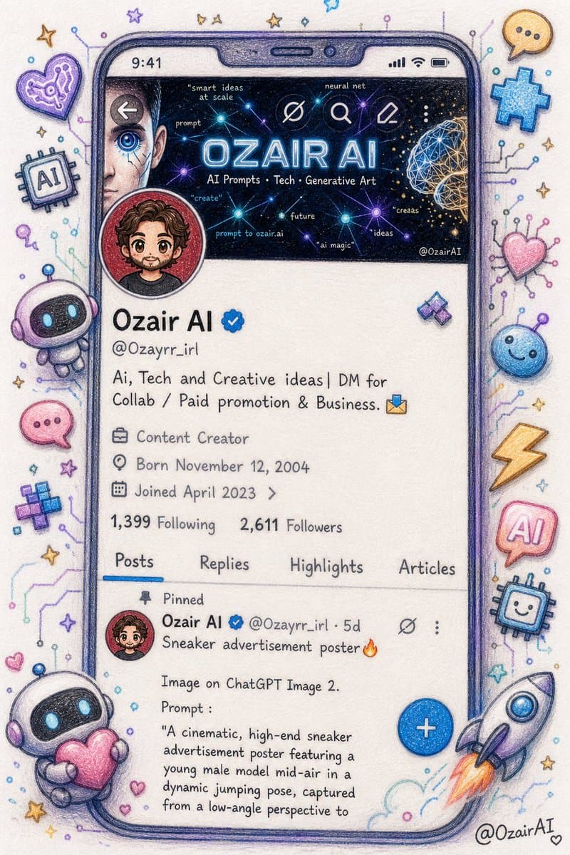 Twitter Profile Doodle Art Transformation preview image 1