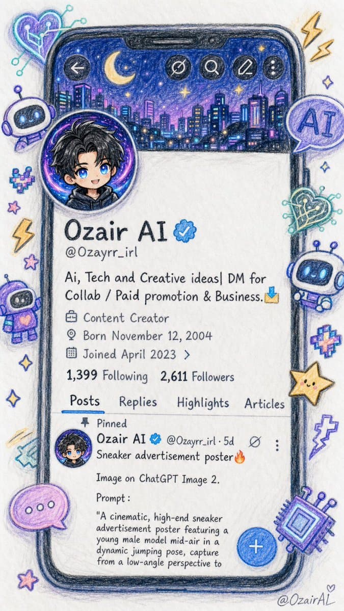 Twitter Profile Doodle Art Transformation preview image 2