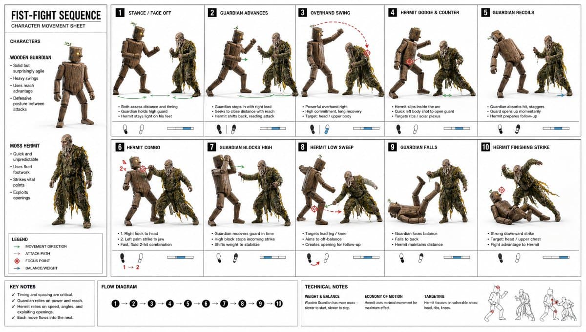 Fist-Fight Character Motion Sheet preview image 1