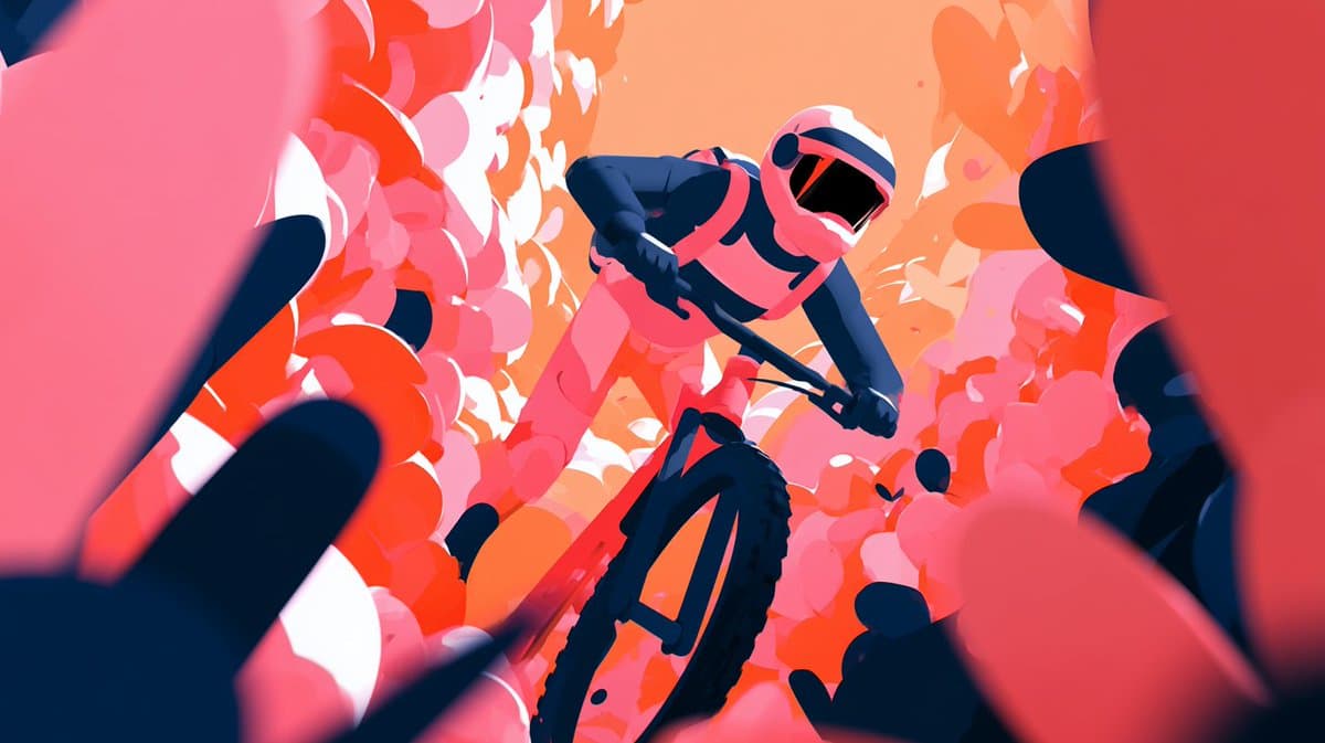 Cinematic Floral Mountain Biker preview image 1