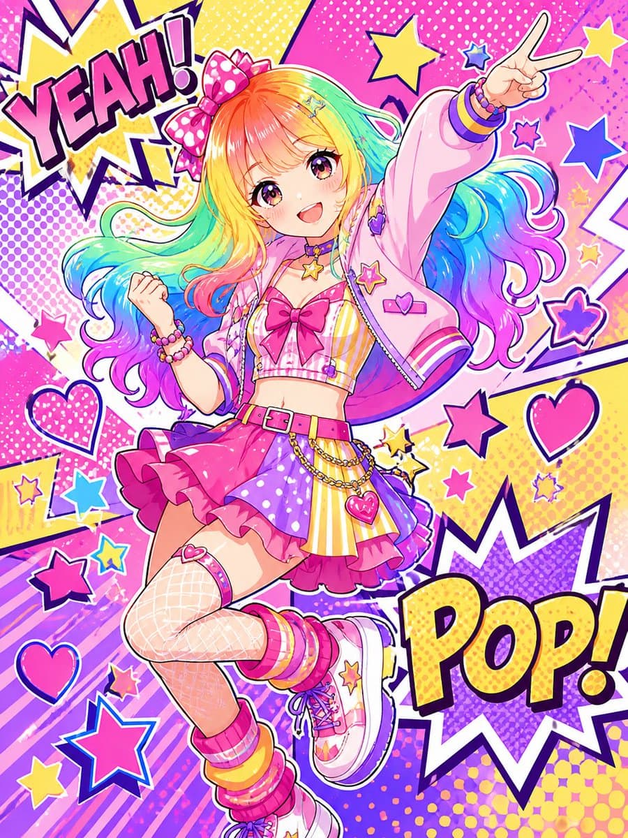 Rainbow Pop Idol Manga Transformation preview image 1