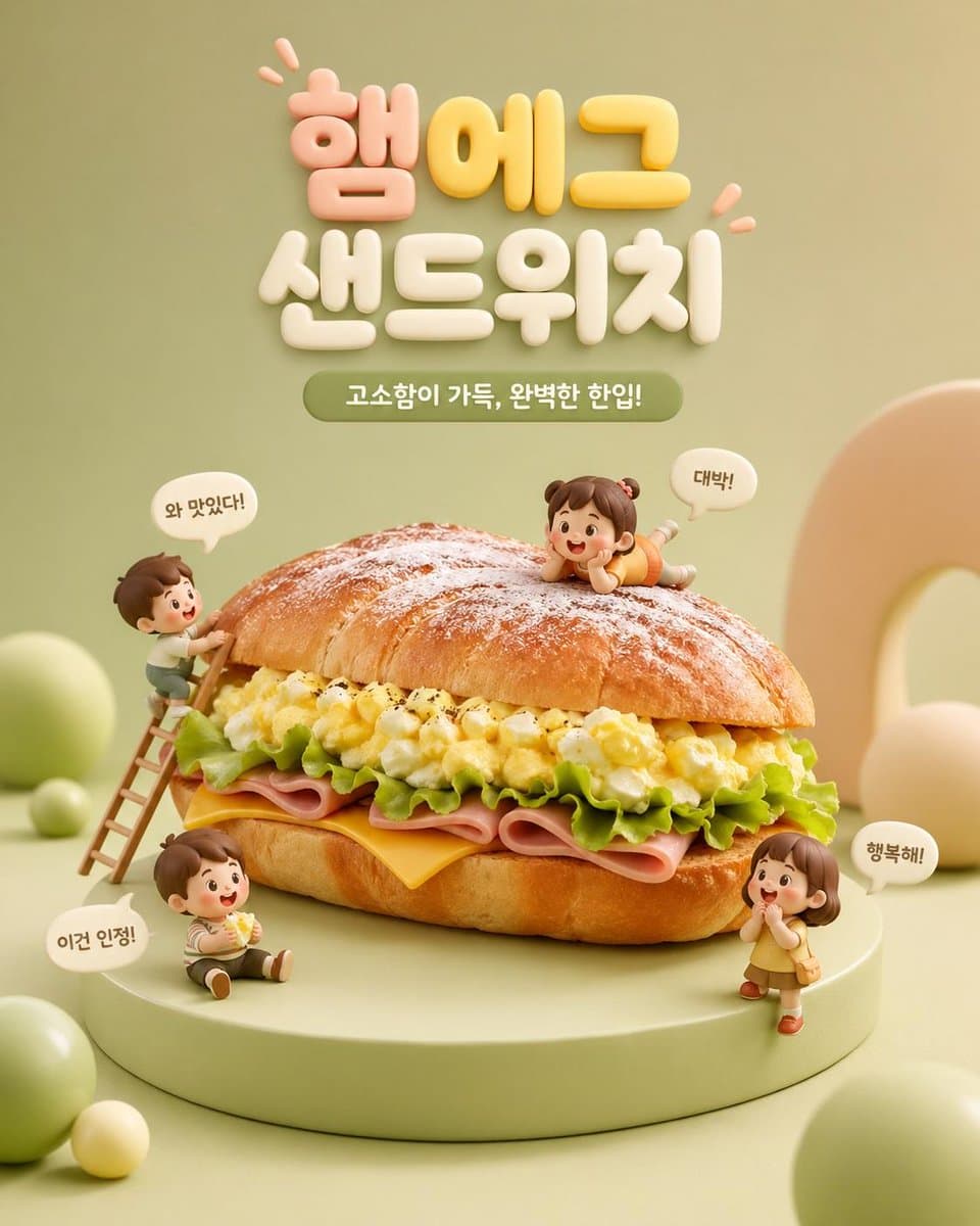 3D Chibi Food Advertisement Scene preview image 1