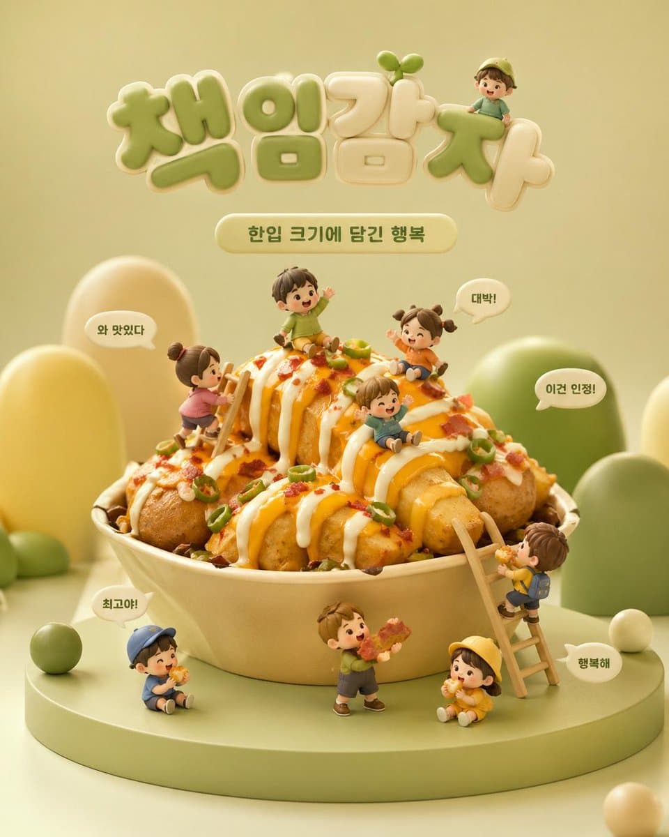 3D Chibi Food Advertisement Scene preview image 3
