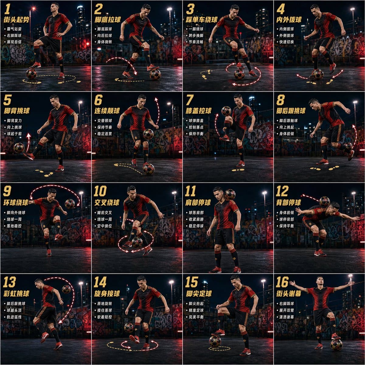 Freestyle Football 16-Step Action Poster preview image 1
