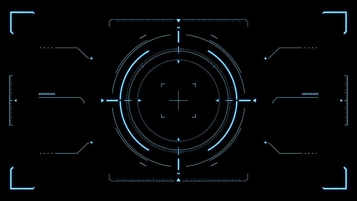 Cyan Sci-Fi HUD Reticle Overlay preview image 1