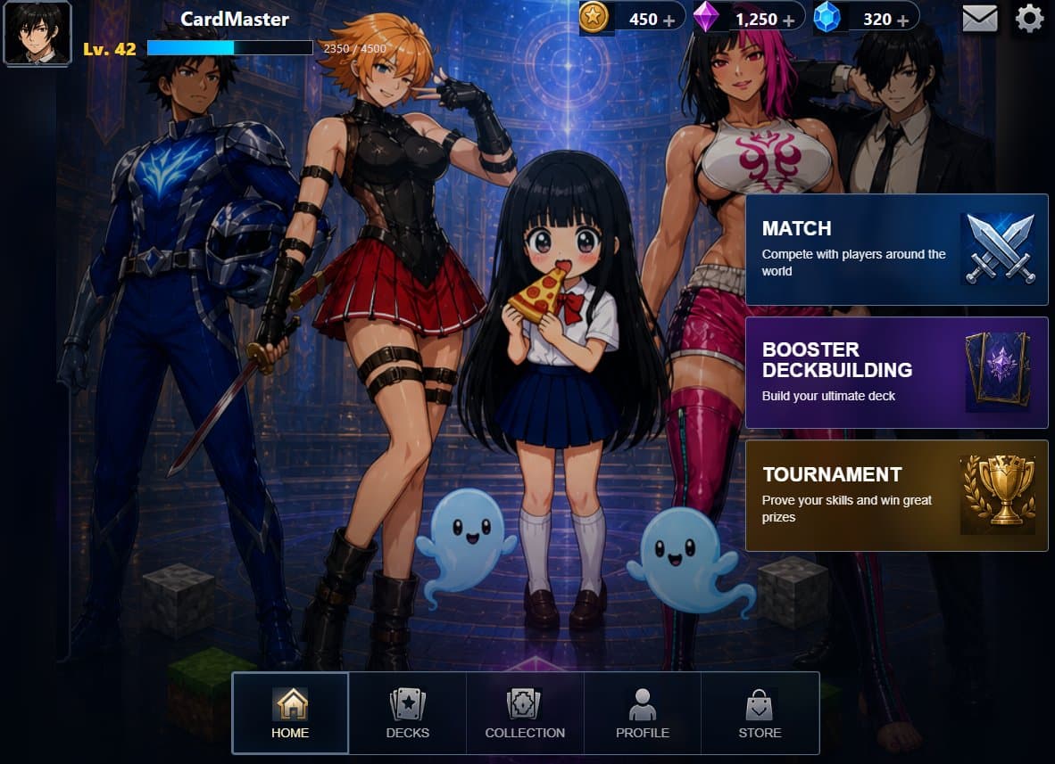 Anime Card Game Lobby UI preview image 2