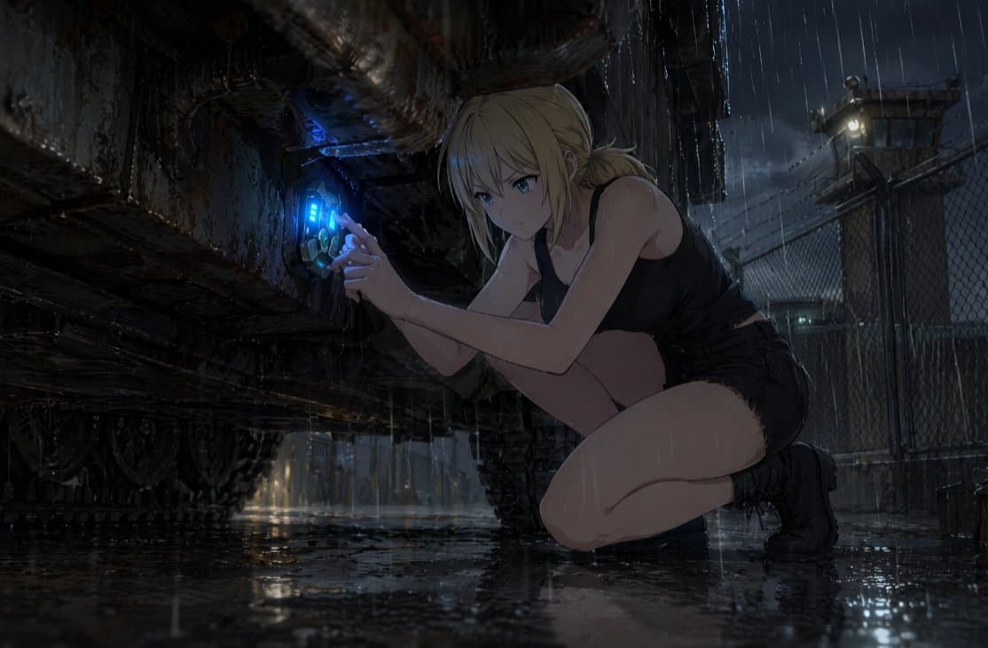 Rainy Sci-Fi Infiltration Scene preview image 1