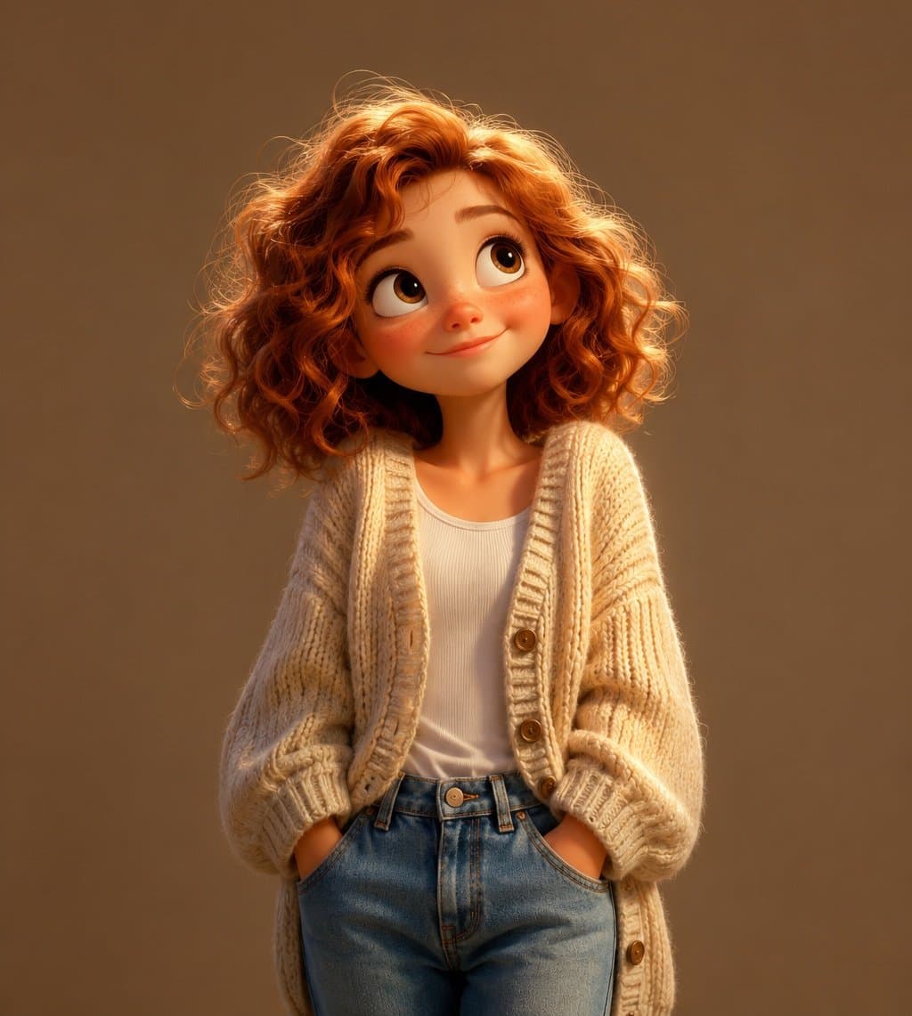 Pixar Style Curly Haired Girl preview image 2