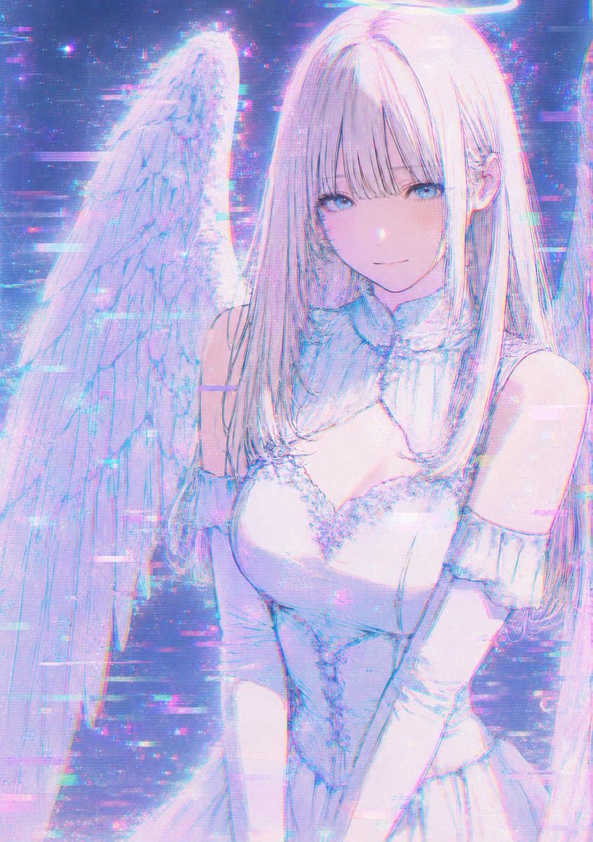 Ethereal Glitch Art Illustration preview image 3