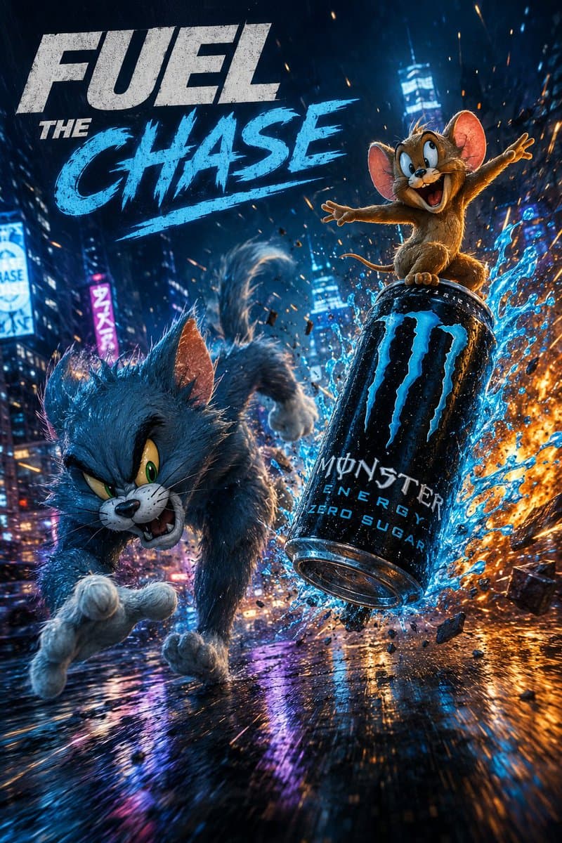Futuristic Energy Drink Ad Poster preview image 1