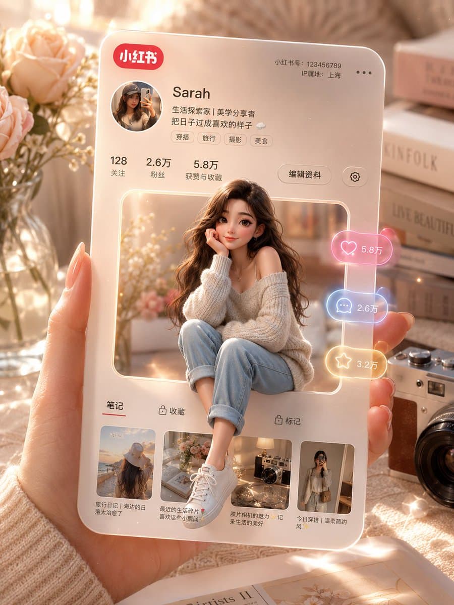 3D Social Media Profile Card preview image 1