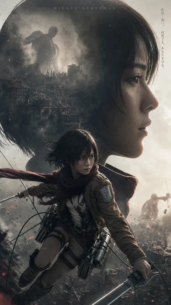 Post-Apocalyptic Titan Anime Poster preview image 1