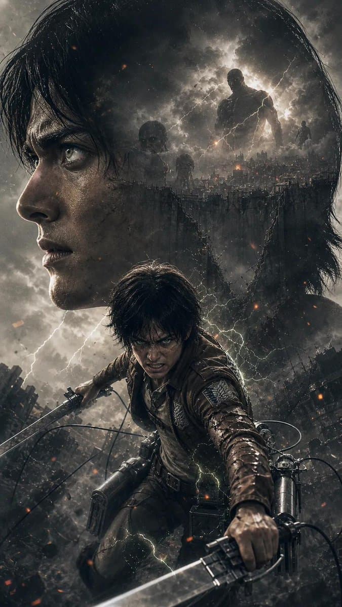 Post-Apocalyptic Titan Anime Poster preview image 2