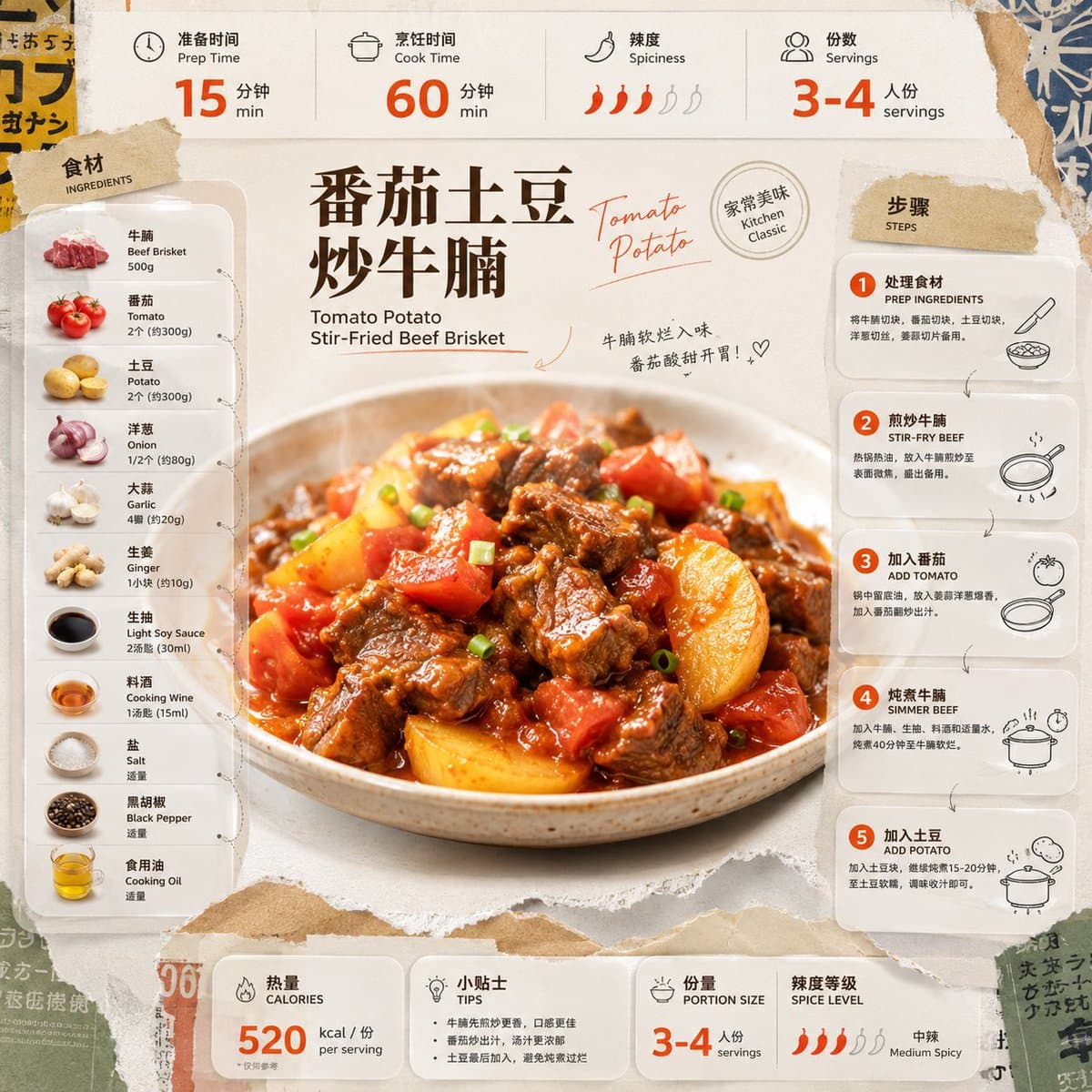 Tomato Potato Beef Recipe Infographic preview image 1