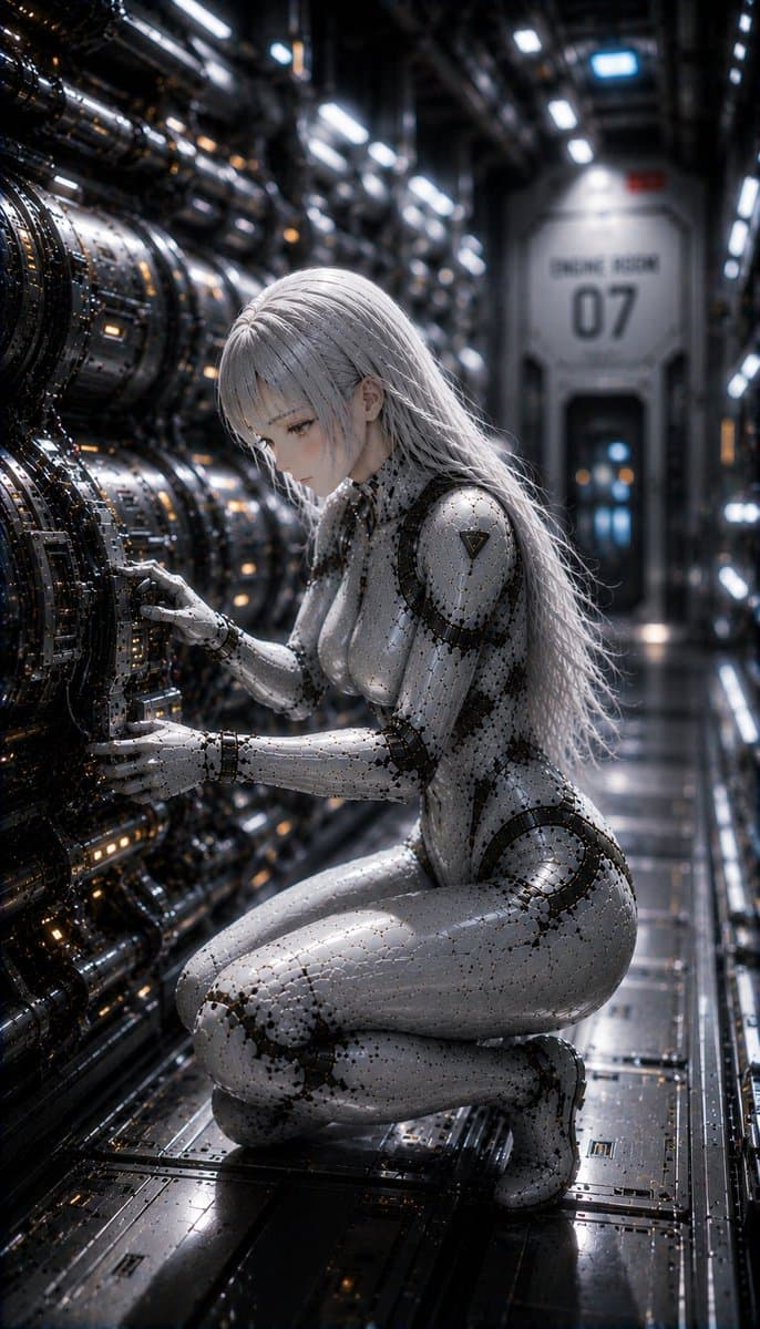 Female Android on a Spaceship preview image 1