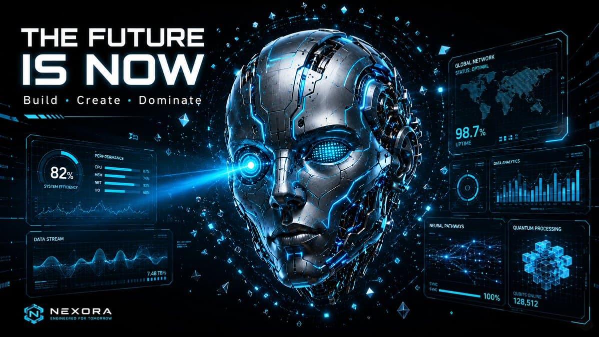 Futuristic Robot Tech Poster preview image 1