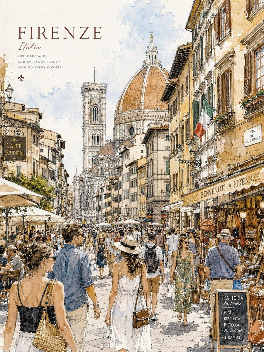 Watercolor Urban Travel Poster preview image 4