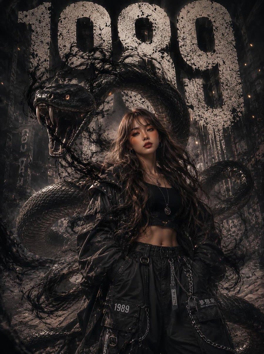 Monochrome Fashion Python Portrait preview image 1