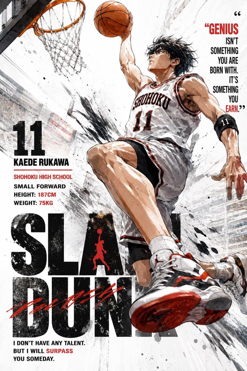 Anime Style Basketball Athlete Poster preview image 1