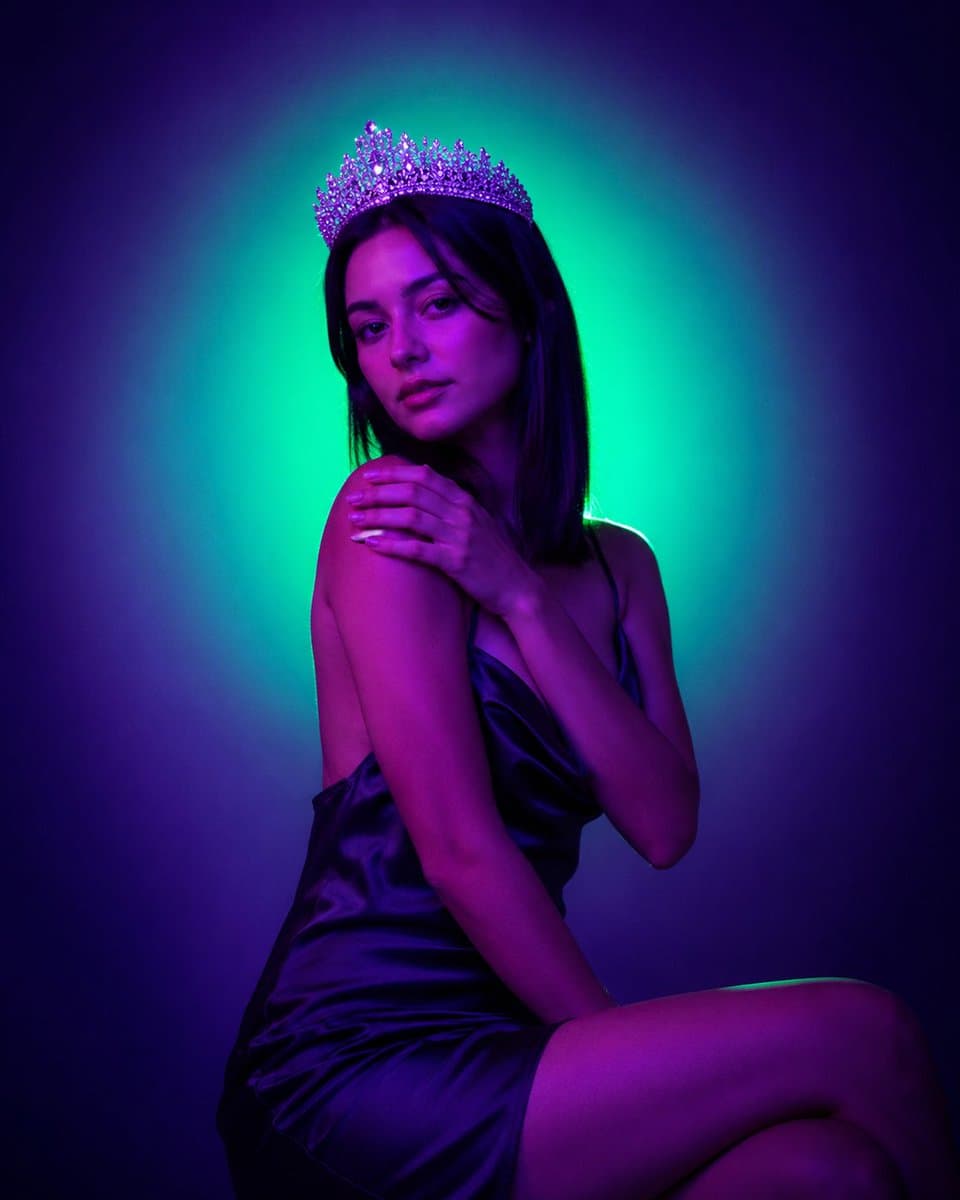 Neon Crown Fashion Portrait preview image 1