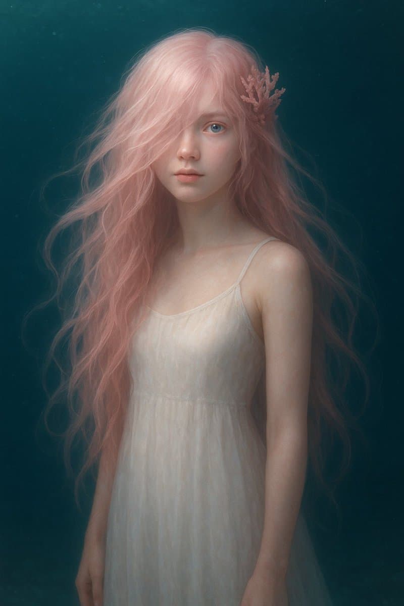 Dreamy Underwater Pink-Haired Portrait preview image 1