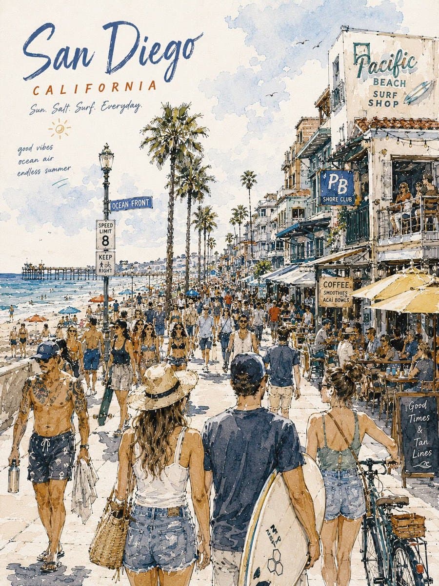 Watercolor Travel Poster preview image 2