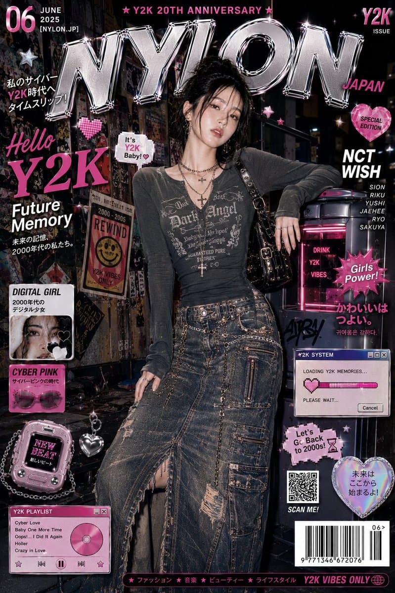 Cyberpunk Y2K Editorial Cover preview image 3