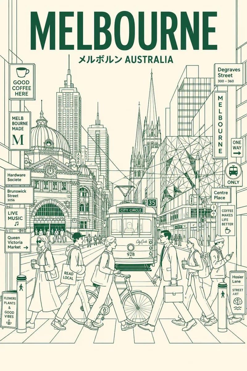 Minimalist Line Art Travel Poster preview image 4