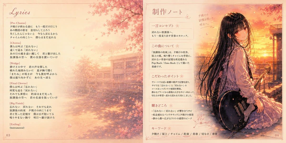 Anime Cherry Blossom Rock Album Cover preview image 3