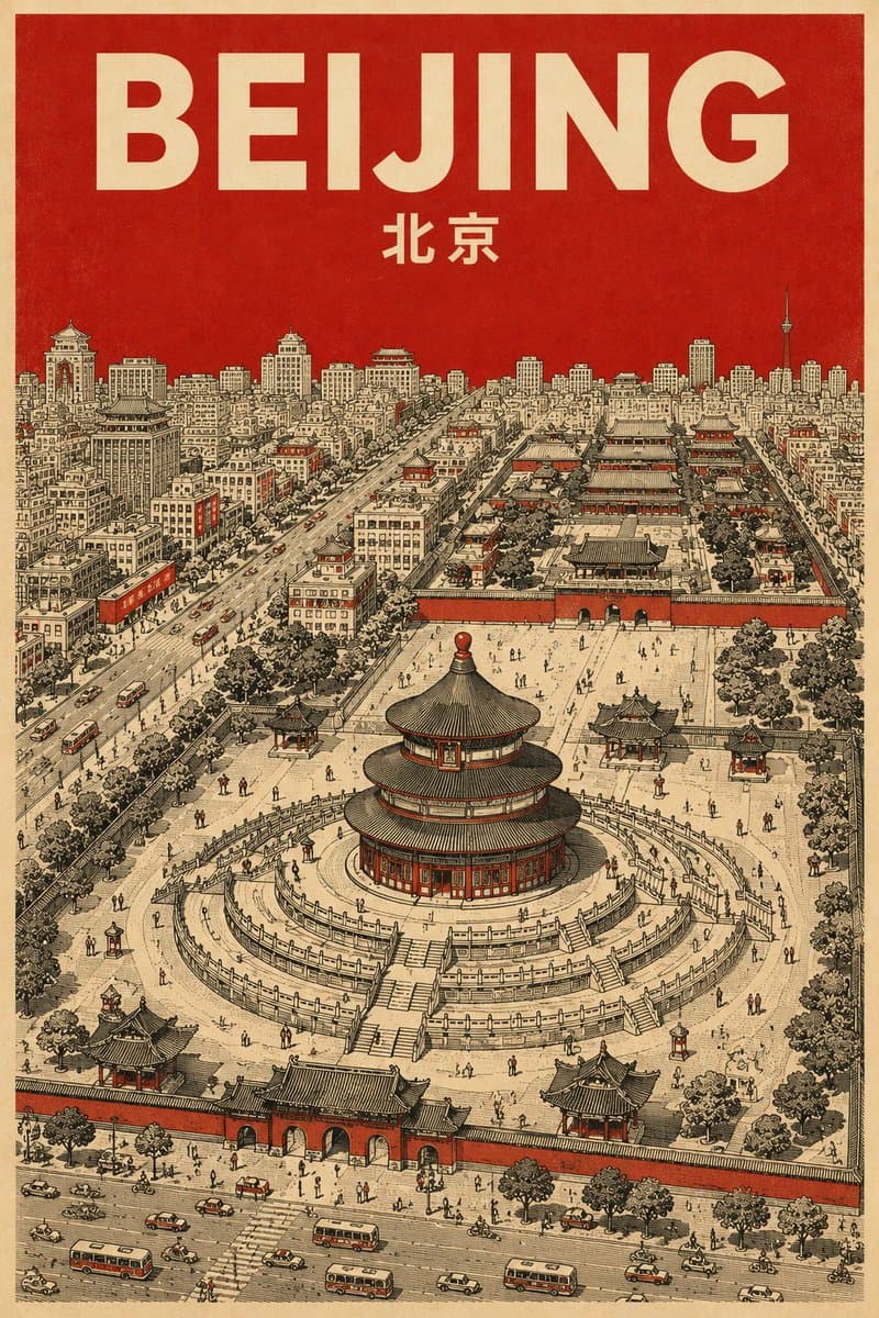 Mid-Century Minimalist Travel Poster preview image 2