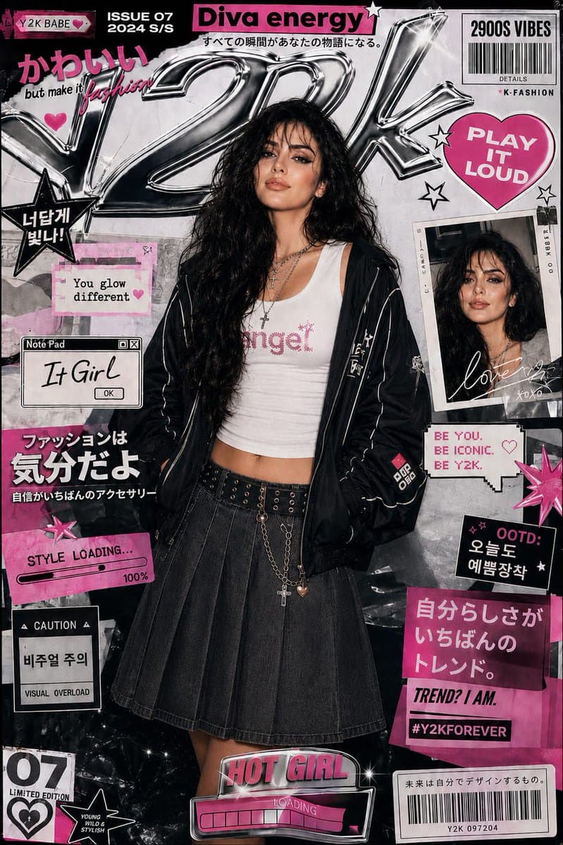 Y2K Style K-Fashion Poster preview image 1