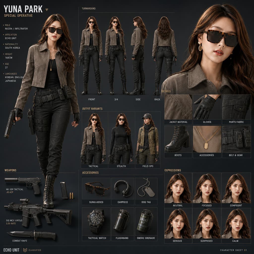 Yuna Park Tactical Character Sheet preview image 1