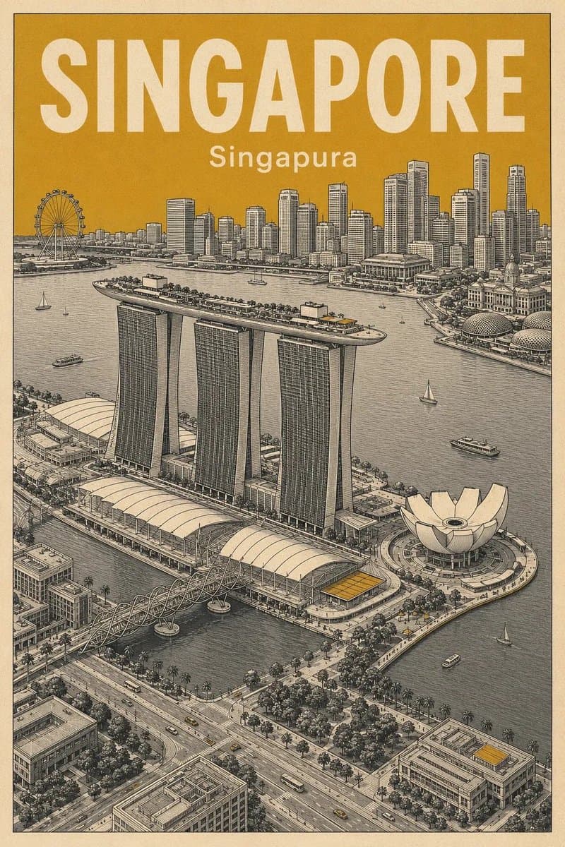 Vintage Travel Poster Illustration preview image 2