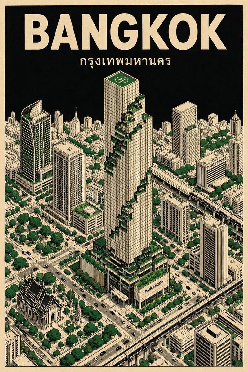Vintage Travel Poster Illustration preview image 3