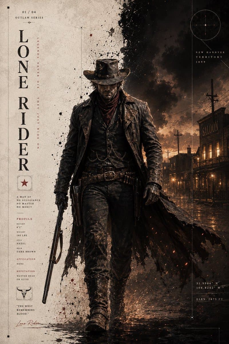 Dark Western Outlaw Poster preview image 1