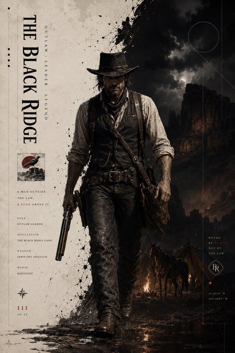 Dark Western Outlaw Poster preview image 3
