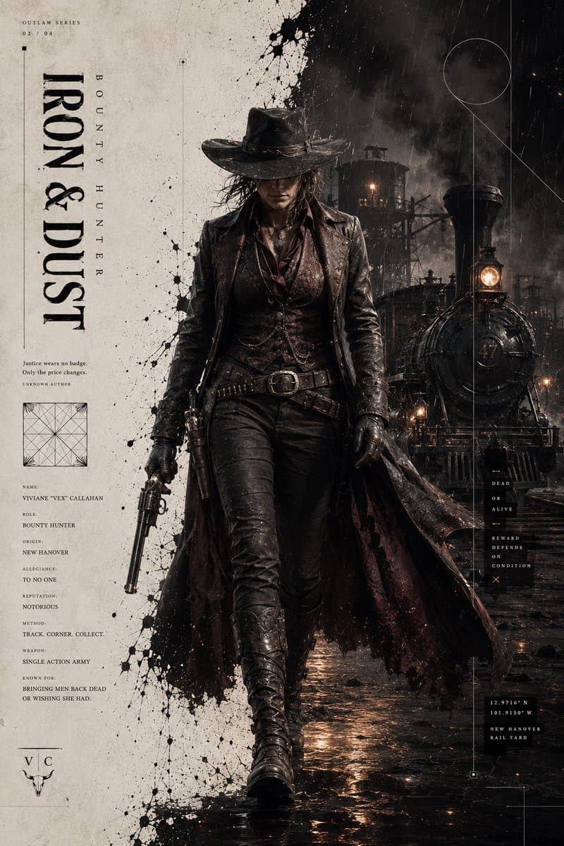Dark Western Outlaw Poster preview image 4