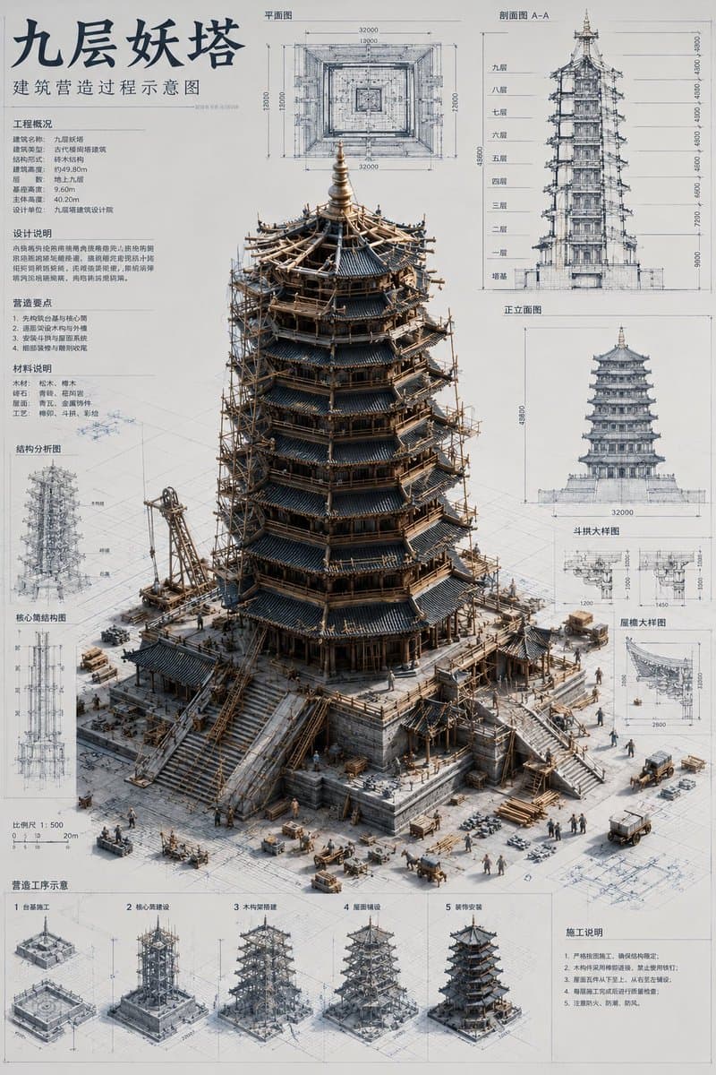 Architectural Miniature Blueprint Draft preview image 1