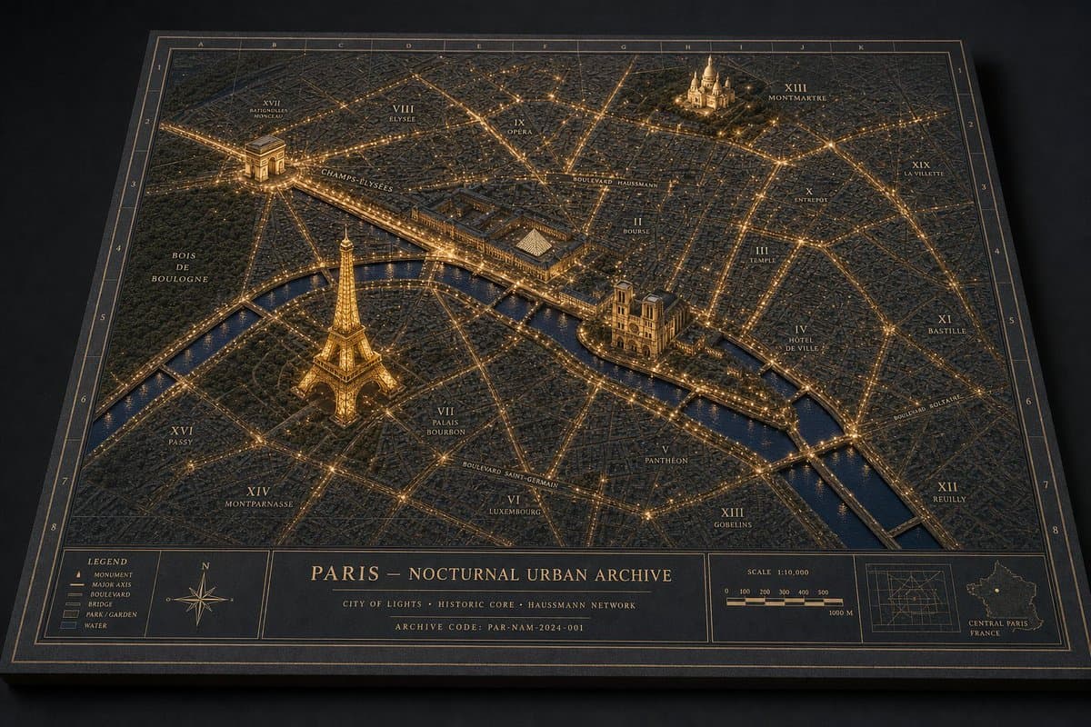 Paris Nocturnal Urban Archive Map preview image 1