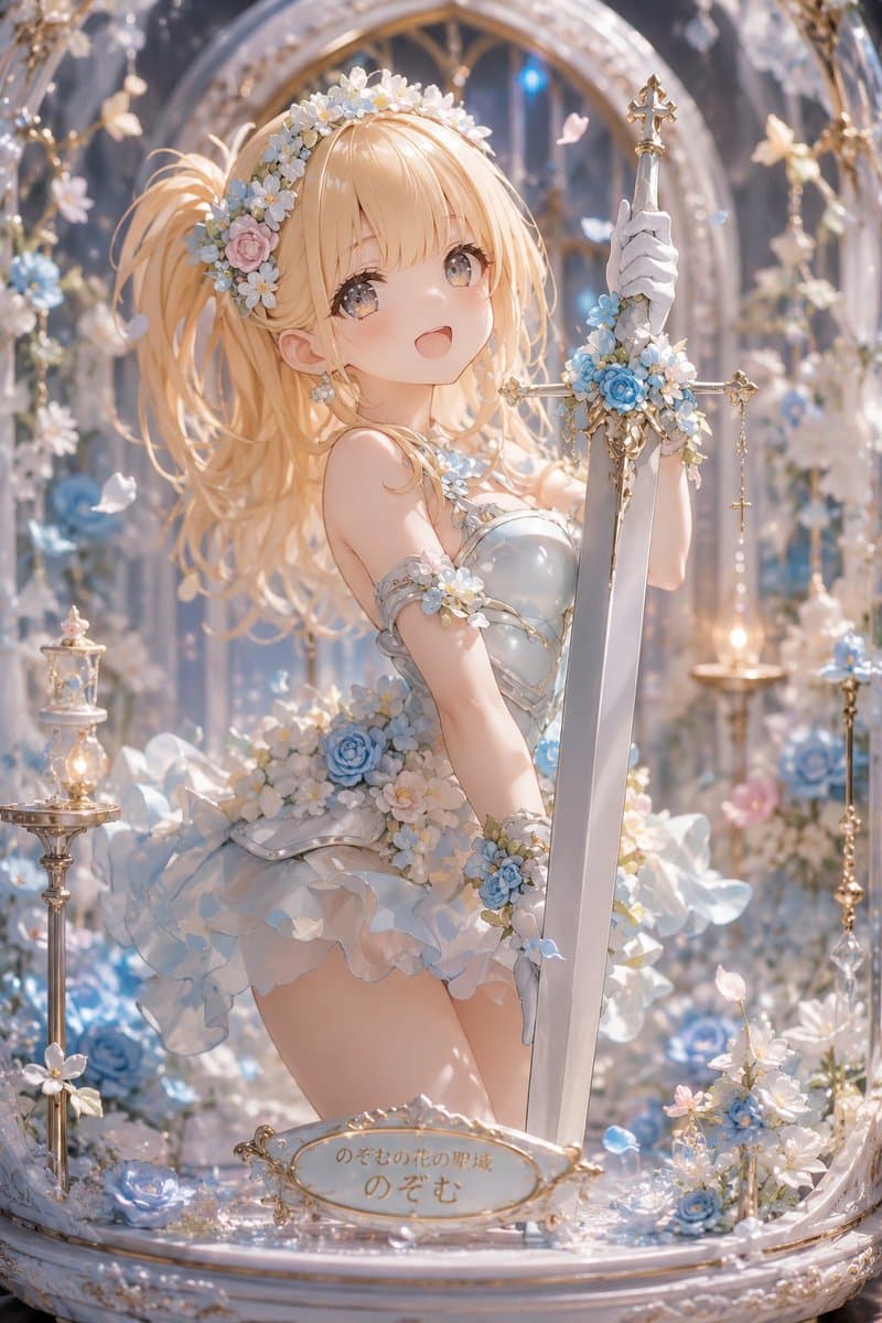 Floral Aqua Dome Anime Knight preview image 1