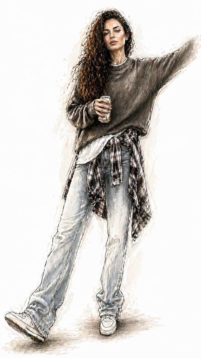 Watercolor Fashion Illustration Sketch preview image 1