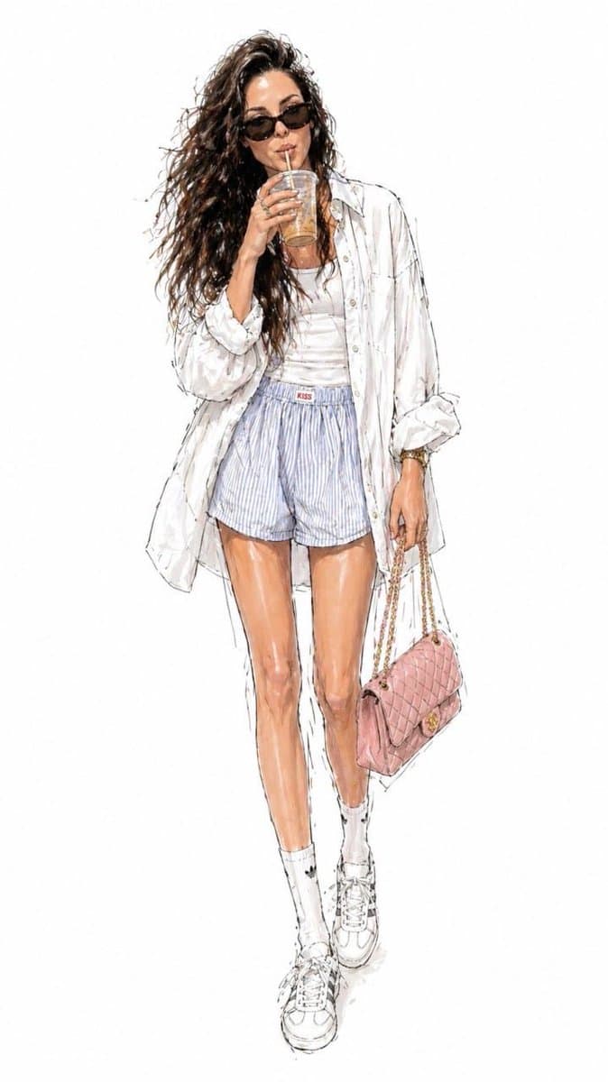 Watercolor Fashion Illustration Sketch preview image 2