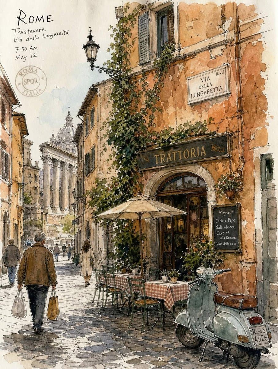 Vintage European Travel Sketchbook preview image 3