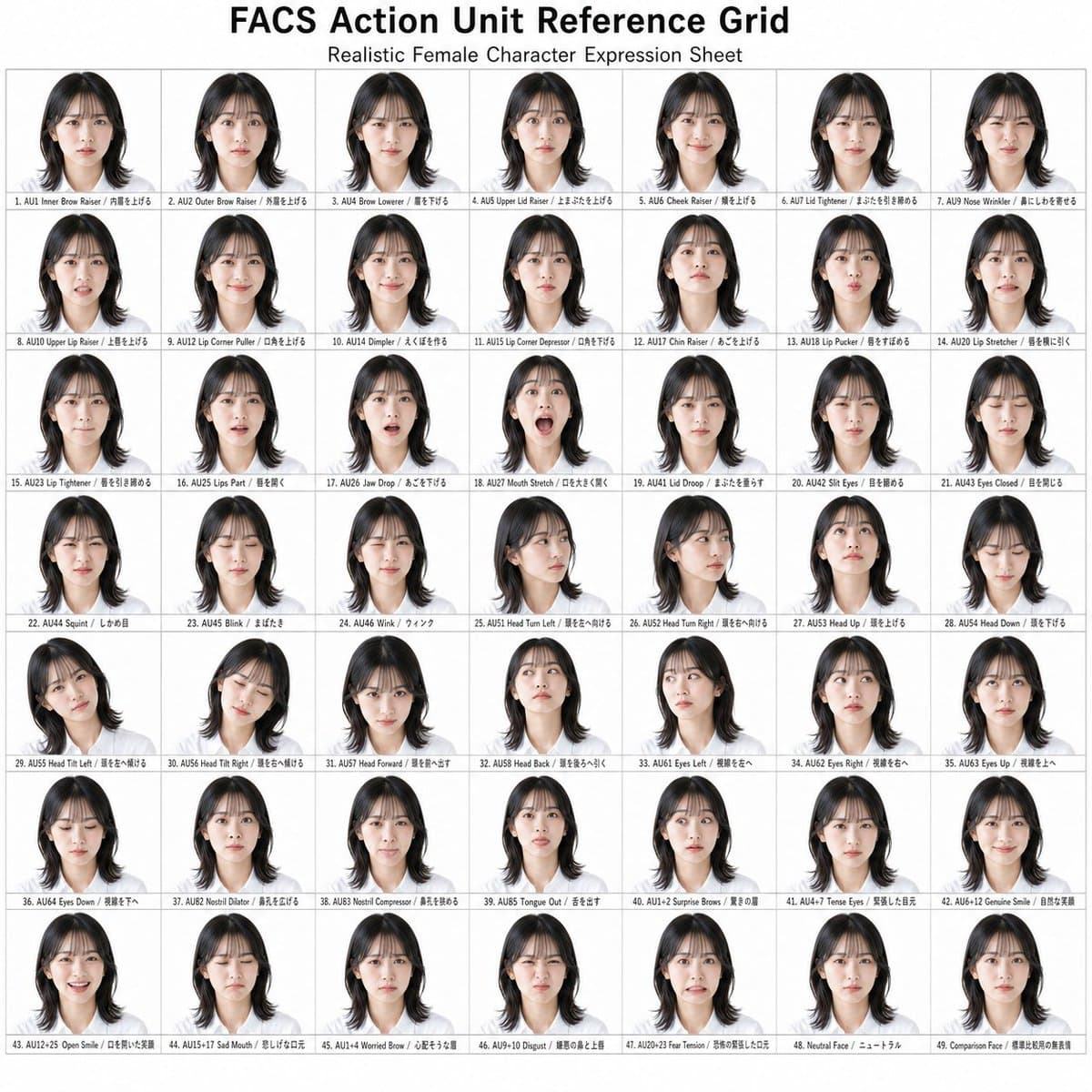 FACS Action Unit Reference Grid preview image 1