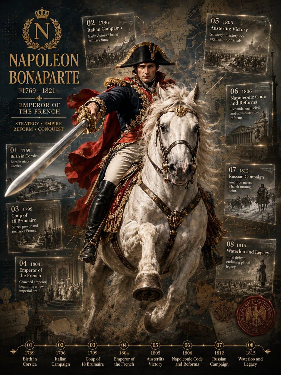 Napoleon Historical Timeline Poster preview image 1