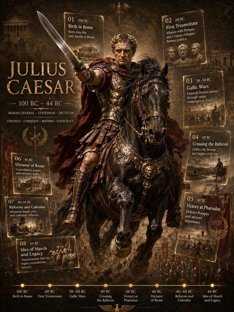 Julius Caesar Epic Timeline Poster preview image 1