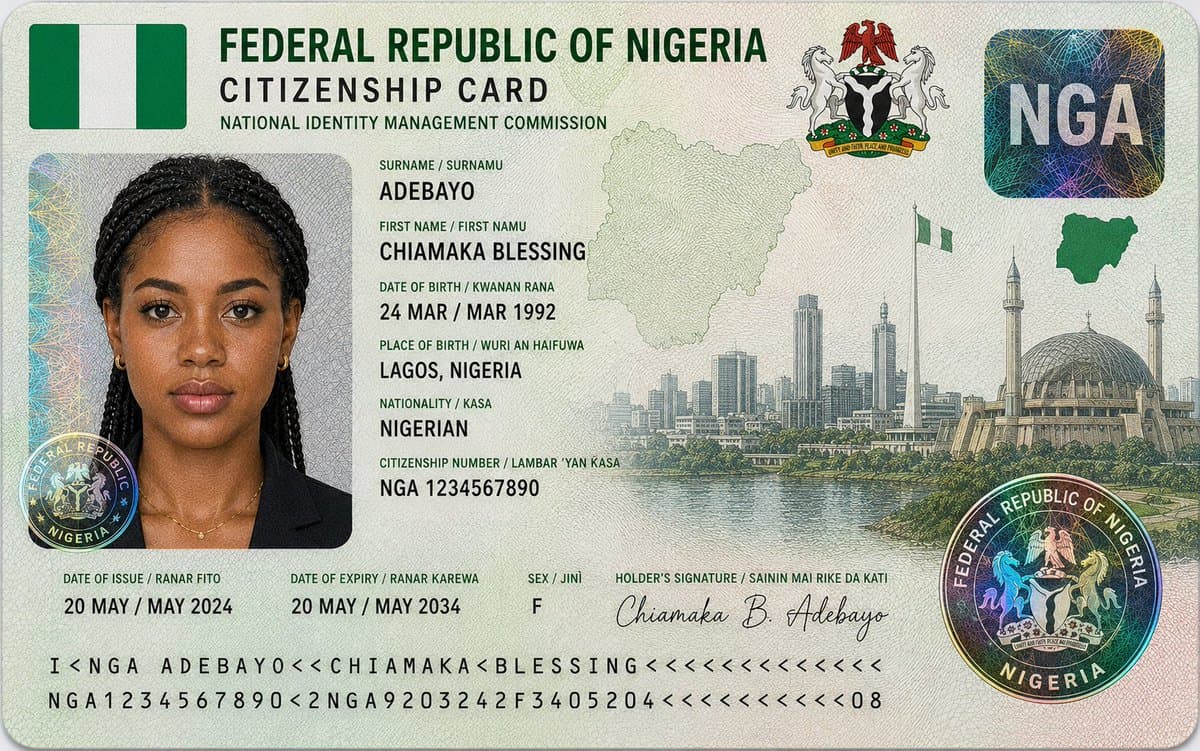 Nigerian Citizenship Identity Card Mockup preview image 2